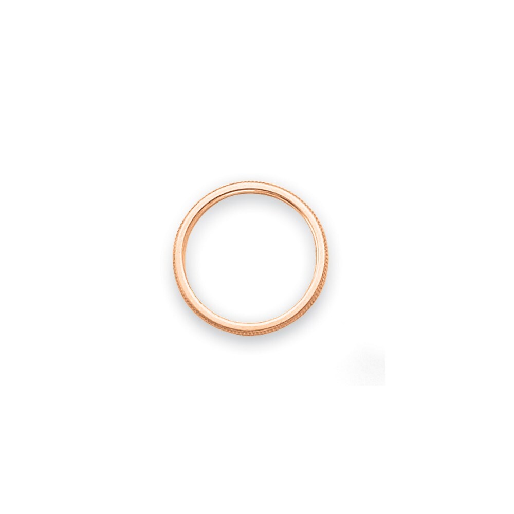 14k Rose Gold 1.5mm Milgrain Stackable Band Size 6