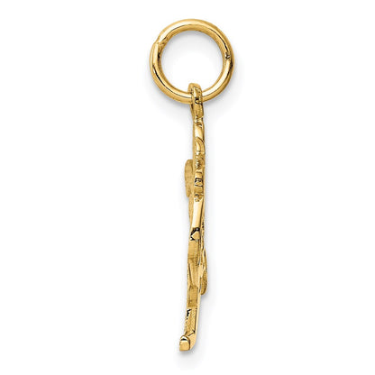 14k Yellow Gold Rooster Charm Pendant for Women