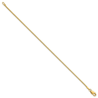 14k Yellow Gold 7 inch 1.4mm Box Bracelet
