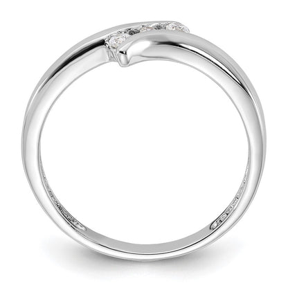 Sterling Silver Rhodium Plated Cubic Zirconia Ring Size 8