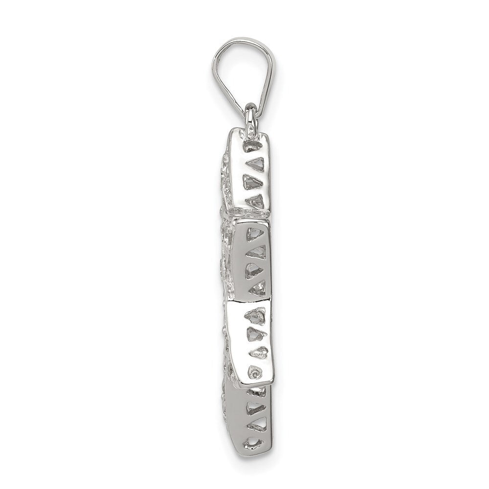 Sterling Silver Rhodium-plated Cubic Zirconia Star of David Pendant