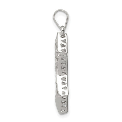 Sterling Silver Rhodium-plated Cubic Zirconia Star of David Pendant