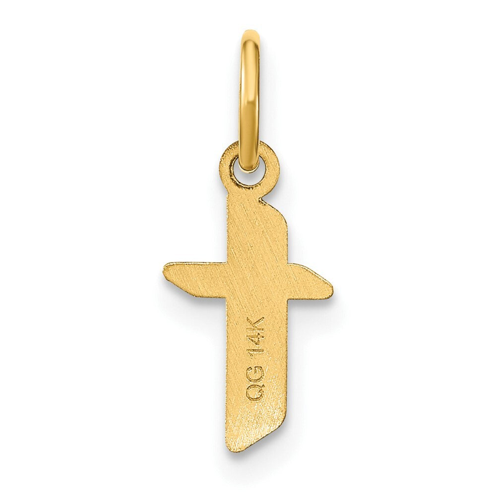 14k Yellow Gold Lowercase Letter T Initial Pendant for Women