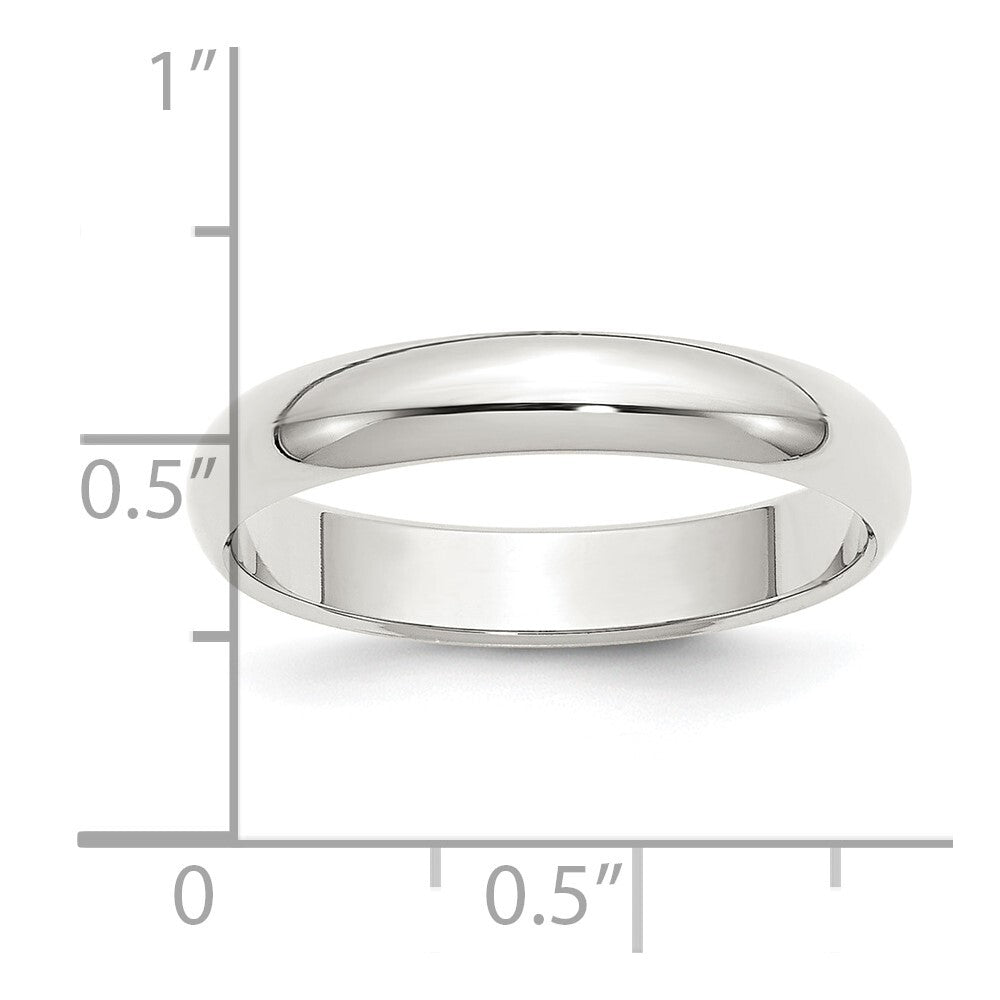 Sterling Silver 4mm Half Round Size 10 Band Ring