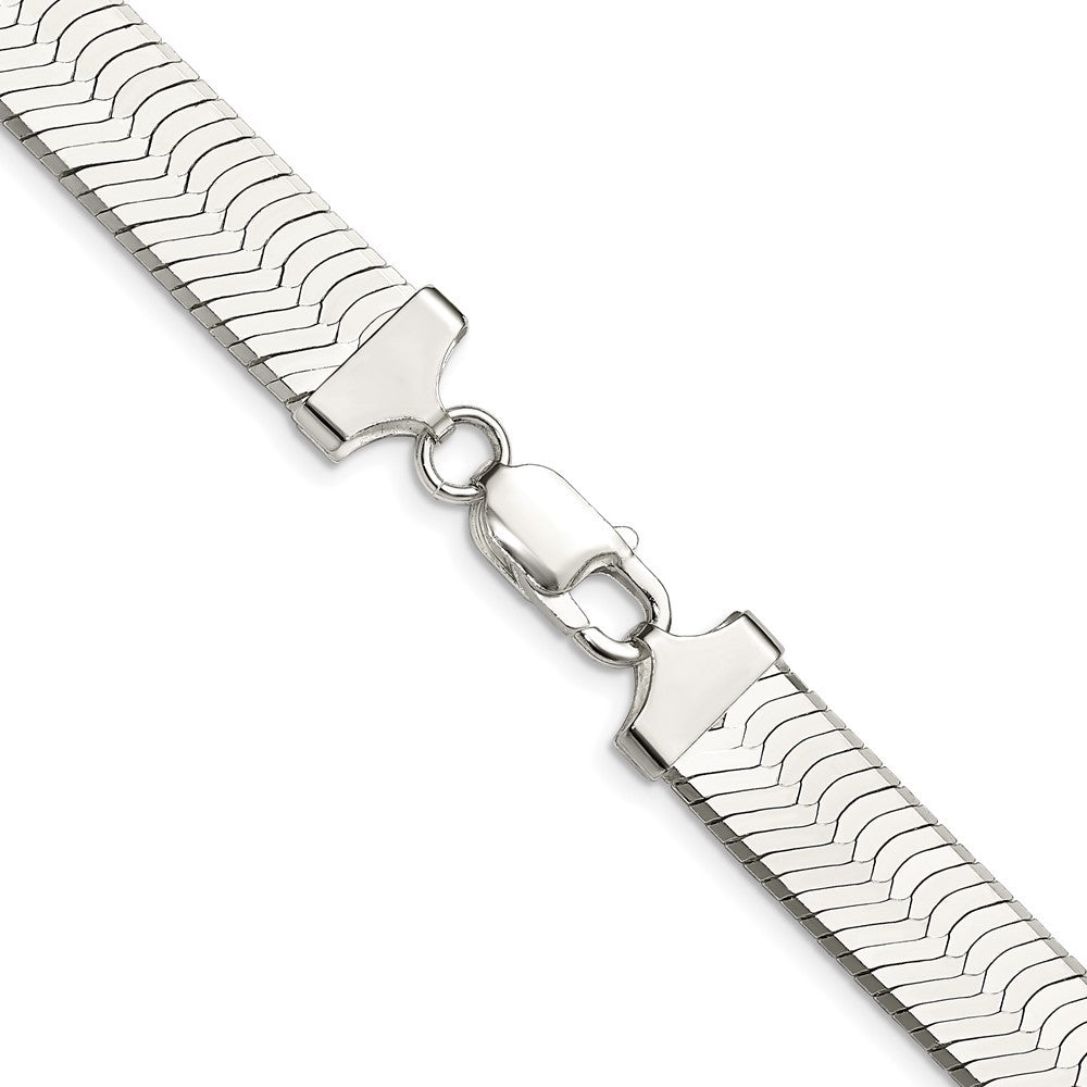 Sterling Silver 10.5mm Magic Herringbone Chain Necklace