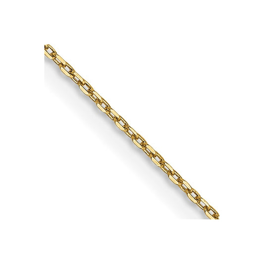 14k Yellow Gold 14 inch .8mm Diamond-cut Cable with Lobster Clasp Chain Necklace