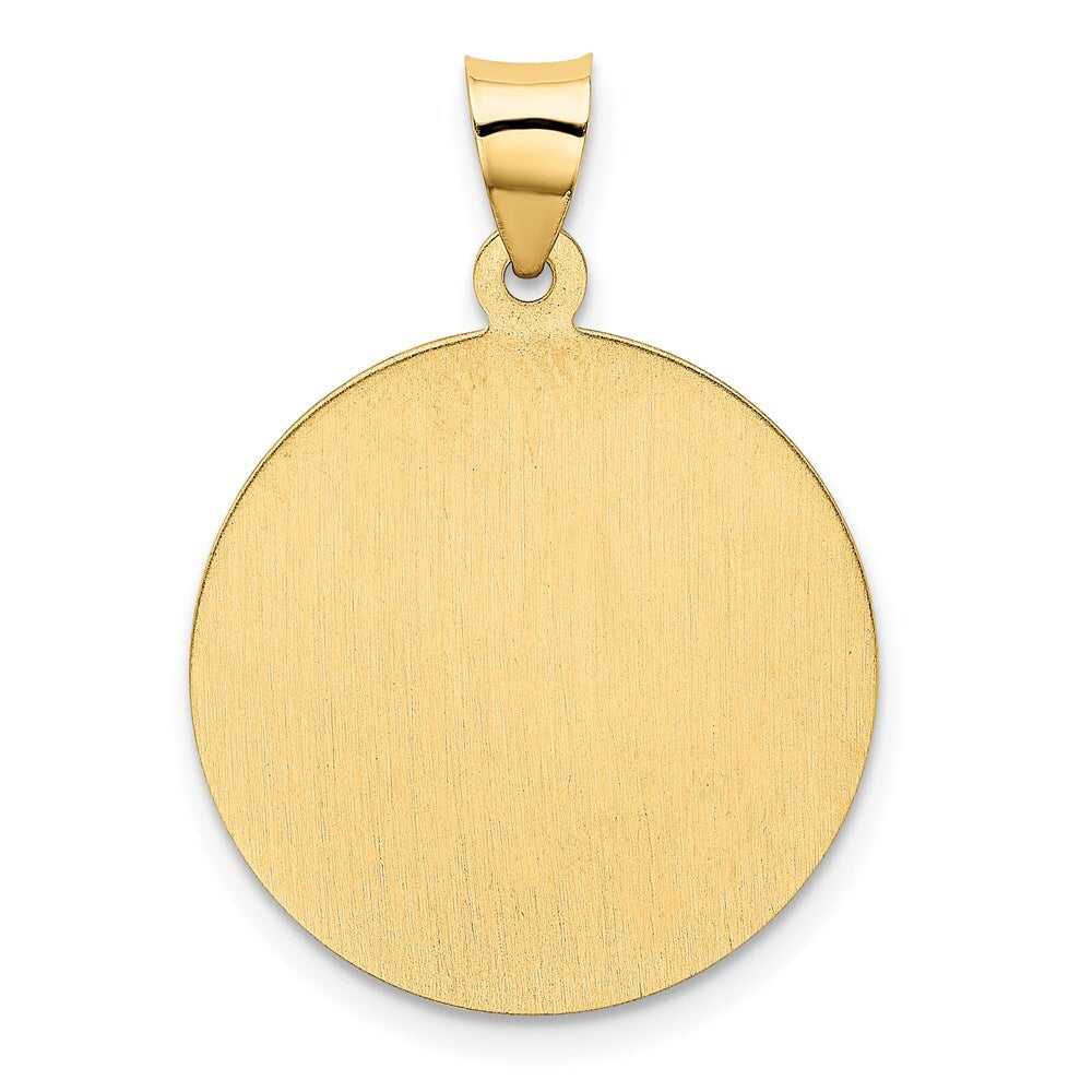 14k Yellow Gold Saint Christopher Medal Hollow Pendant