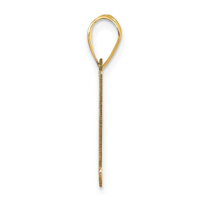 14k Yellow Gold Polished Letter A Initial Pendant