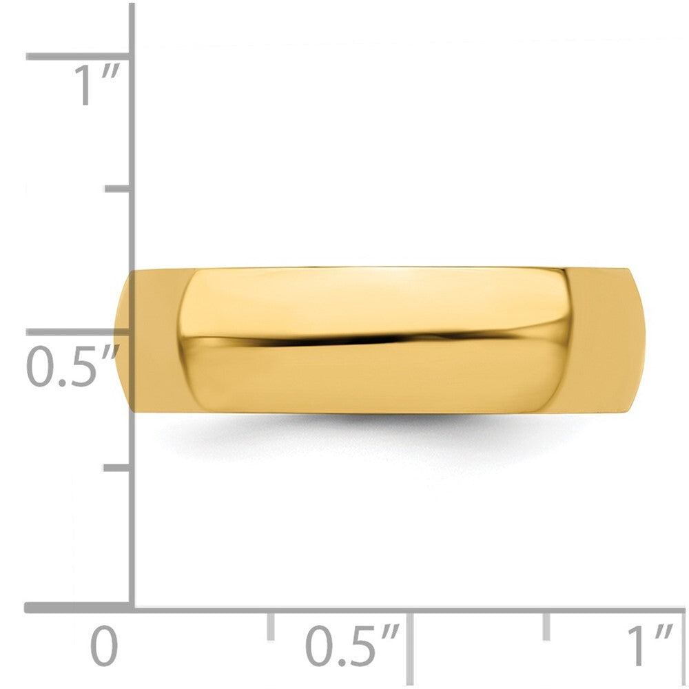Sterling Silver Gold Plated 6mm Half-Round Band