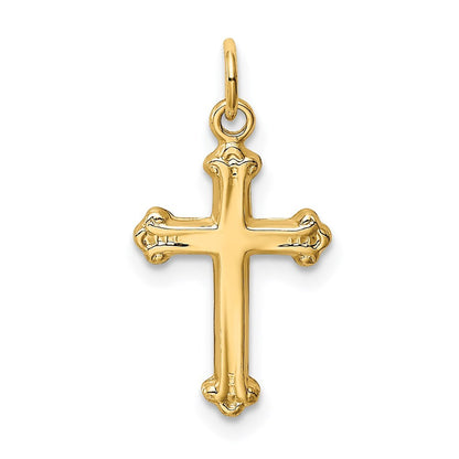 14k Yellow Gold Cross Charm Pendant for Women