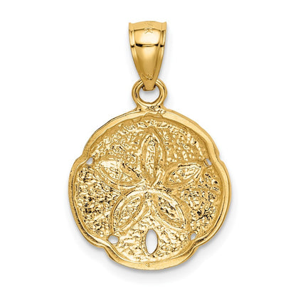 14k Yellow Gold Sand Dollar Pendant for Women