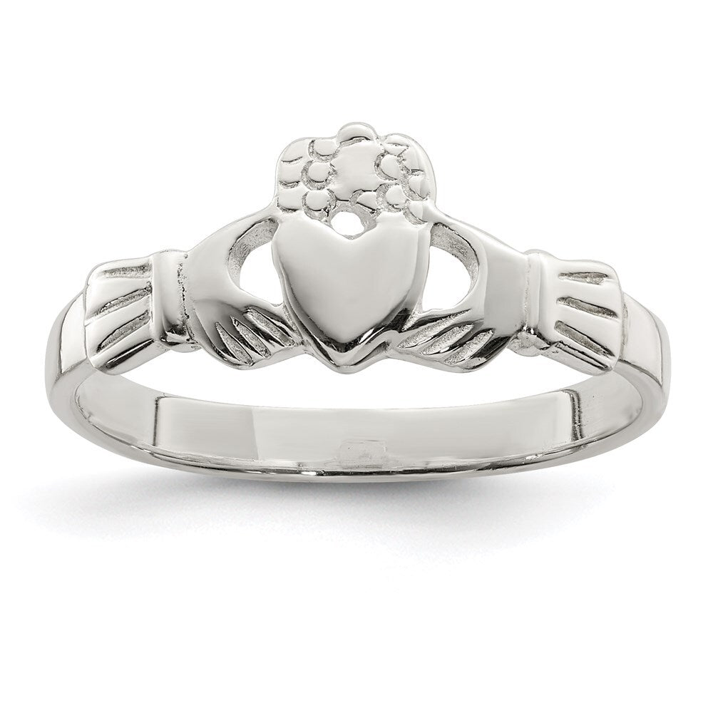 Sterling Silver Solid Claddagh Ring Size 8