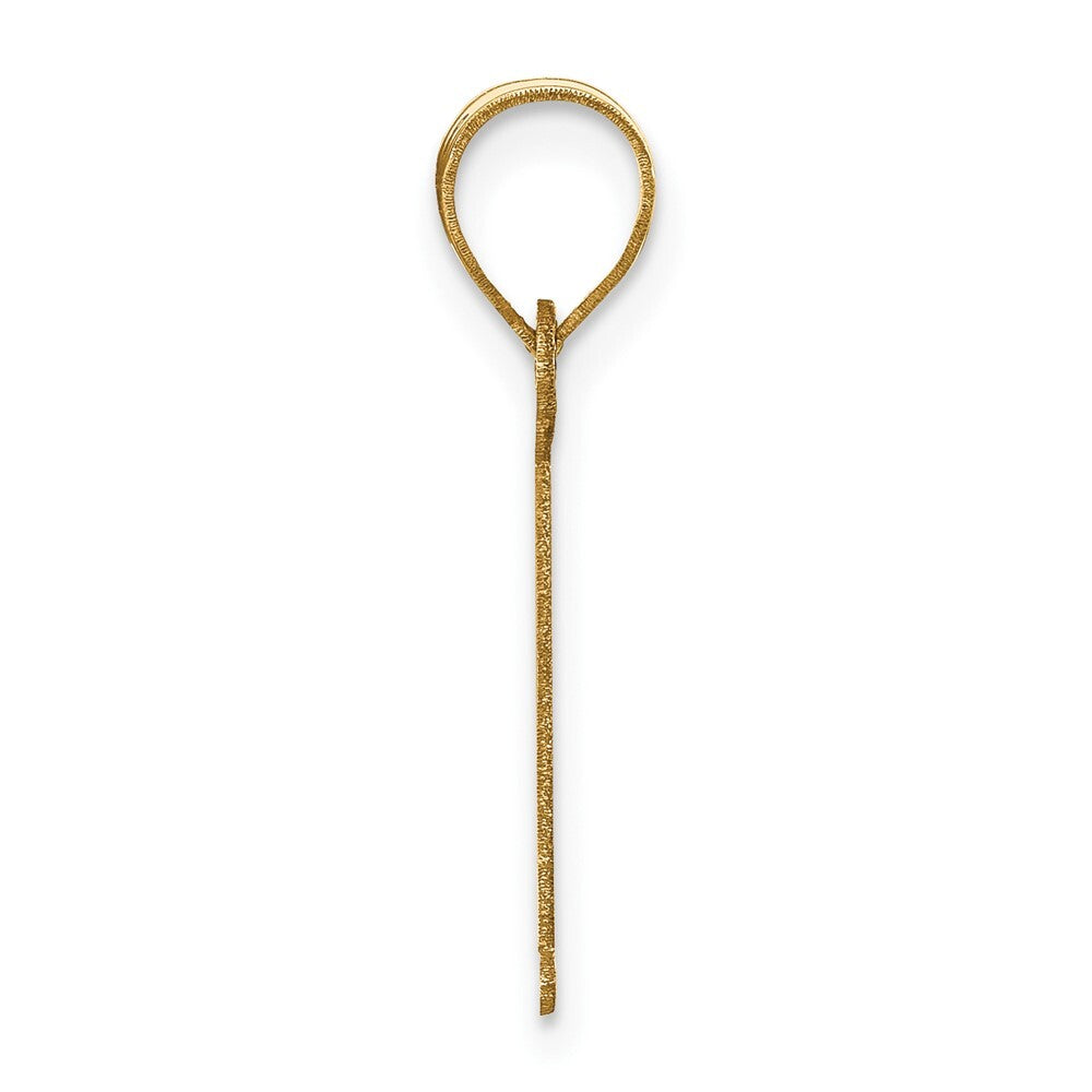 14k Yellow Gold Polished Letter I Initial Pendant for Women