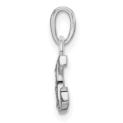 14k White Gold Rhodium-plated Diamond Letter G Initial Pendant