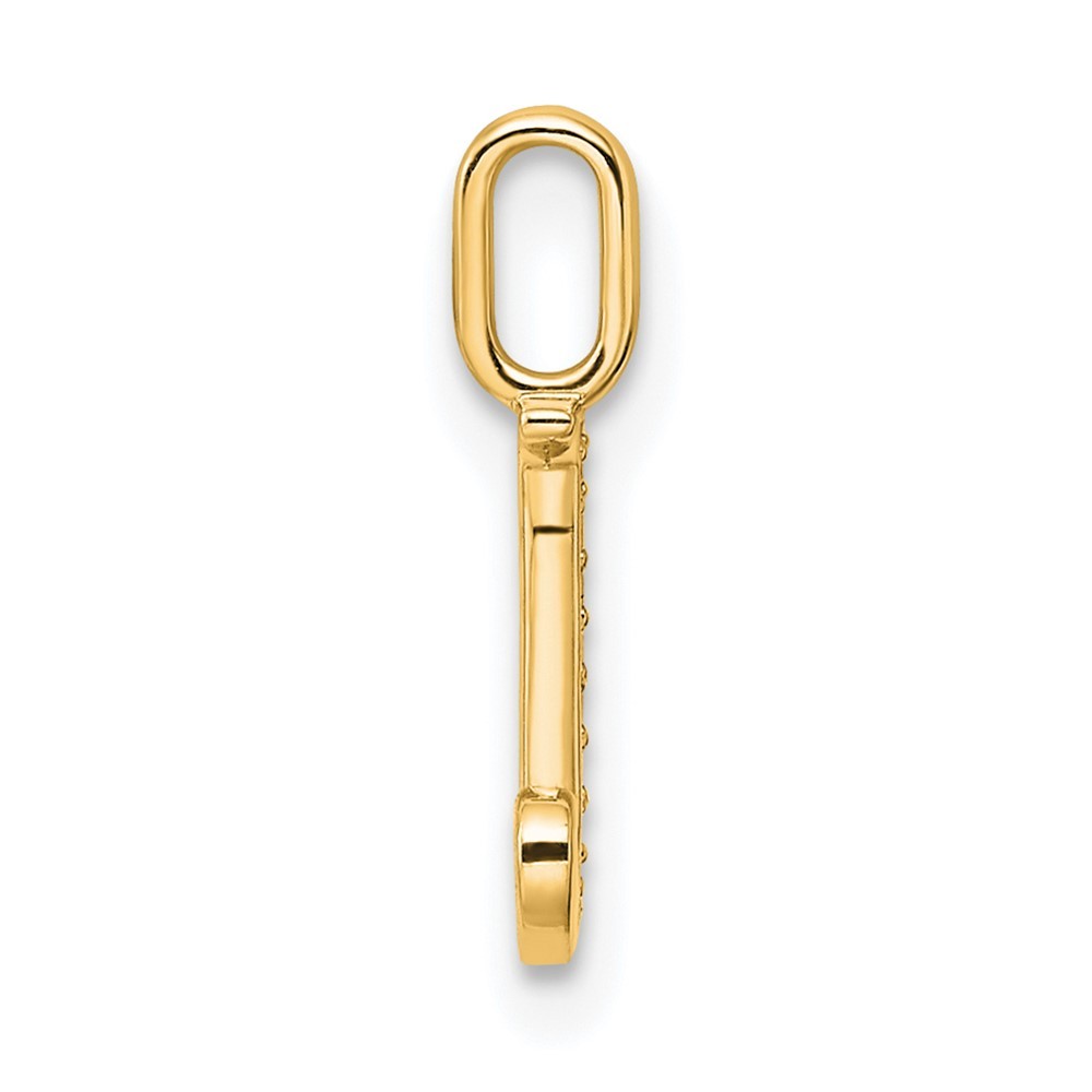 14k Yellow Gold Diamond Letter J Initial Pendant