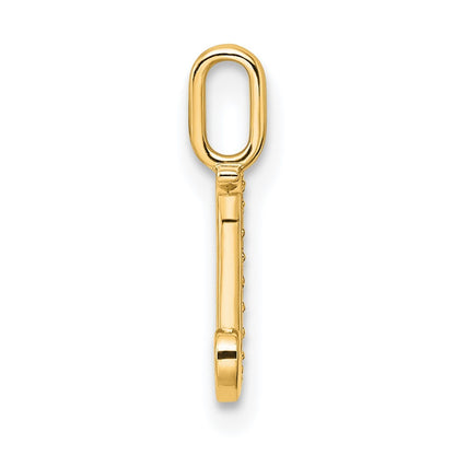14k Yellow Gold Diamond Letter J Initial Pendant
