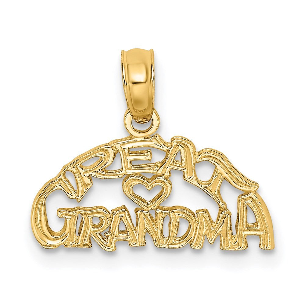 14k Yellow Gold GREAT GRANDMA with Heart Charm