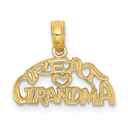 14k Yellow Gold GREAT GRANDMA with Heart Charm