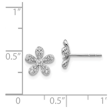14k White Gold Diamond Stud Earrings