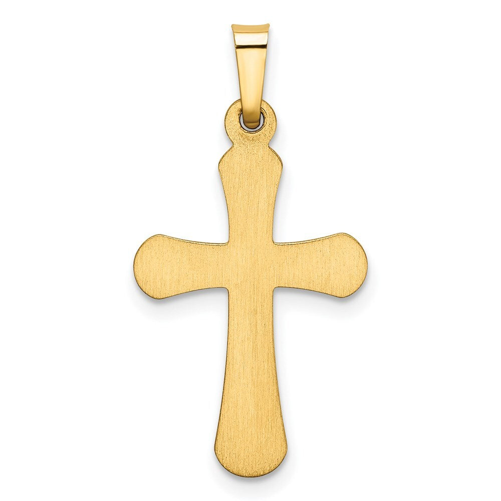 14k Yellow Gold Polished Rounded Cross Pendant