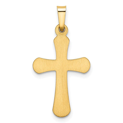 14k Yellow Gold Polished Rounded Cross Pendant
