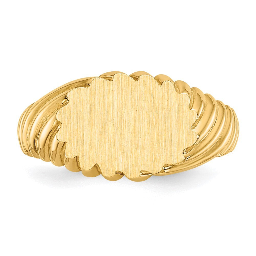 14K Yellow Gold 7.5x10.0mm Open Back Signet Ring