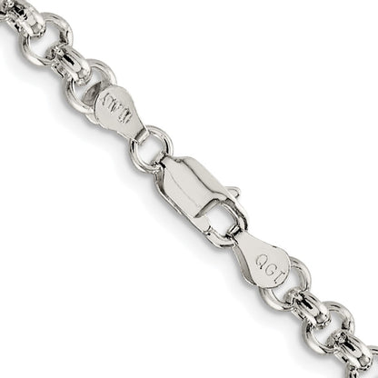 Sterling Silver Rhodium-plated 5mm Rolo Chain Necklace