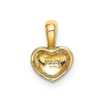 14k Yellow Gold Polished Domed Concave Back Heart Charm