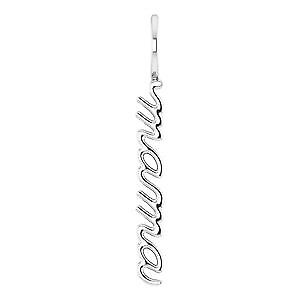 14k White Gold 30.2x3.3 mm Vertical "Mama" Charm Pendant Gift for Women