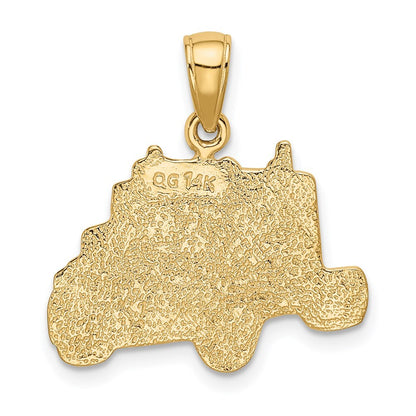14k Yellow Gold Truck Cab Pendant for Women