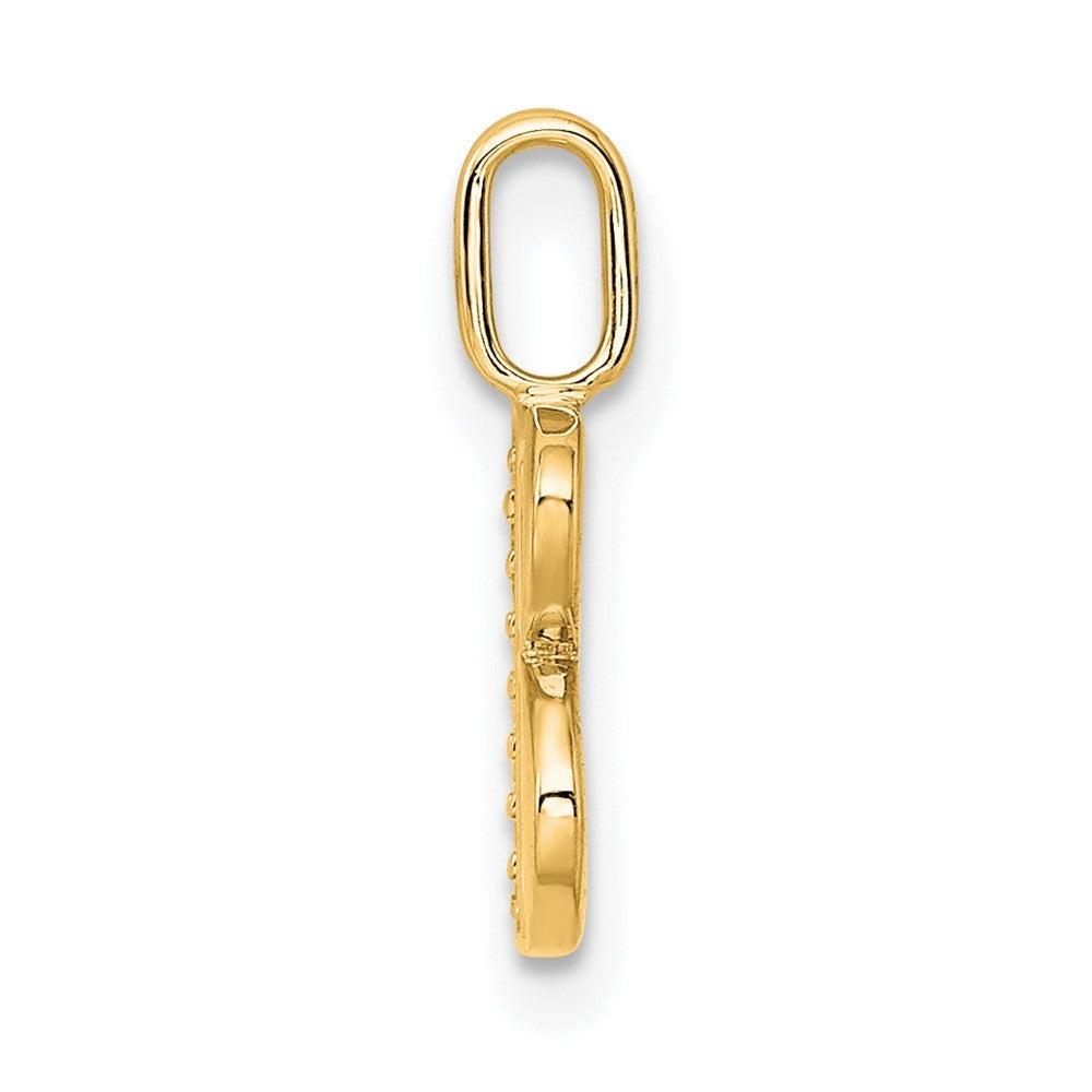 14k Yellow Gold Diamond Letter B Initial Pendant