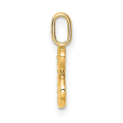 14k Yellow Gold Diamond Letter B Initial Pendant
