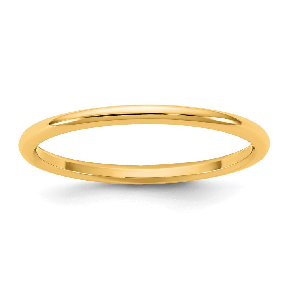14K Yellow Gold 1.5mm LTW Half Round Band Ring Size 11