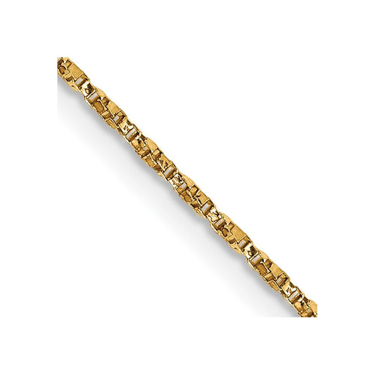 14k Yellow Gold .95mm Twisted Box Chain Necklace 24"