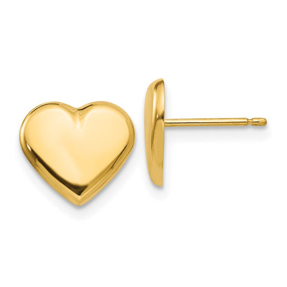 14k Yellow Gold Heart Earrings