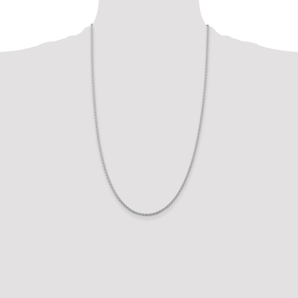 Sterling Silver Rhodium-plated 2.25mm Cable Chain