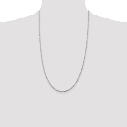 Sterling Silver Rhodium-plated 2.25mm Cable Chain