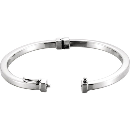 Sterling Silver 4 mm Hinged Bangle 7" Bracelet Gift for Women