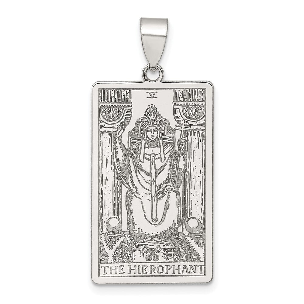 Sterling Silver The Hierophant Tarot Card Pendant