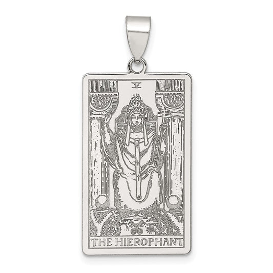 Sterling Silver The Hierophant Tarot Card Pendant