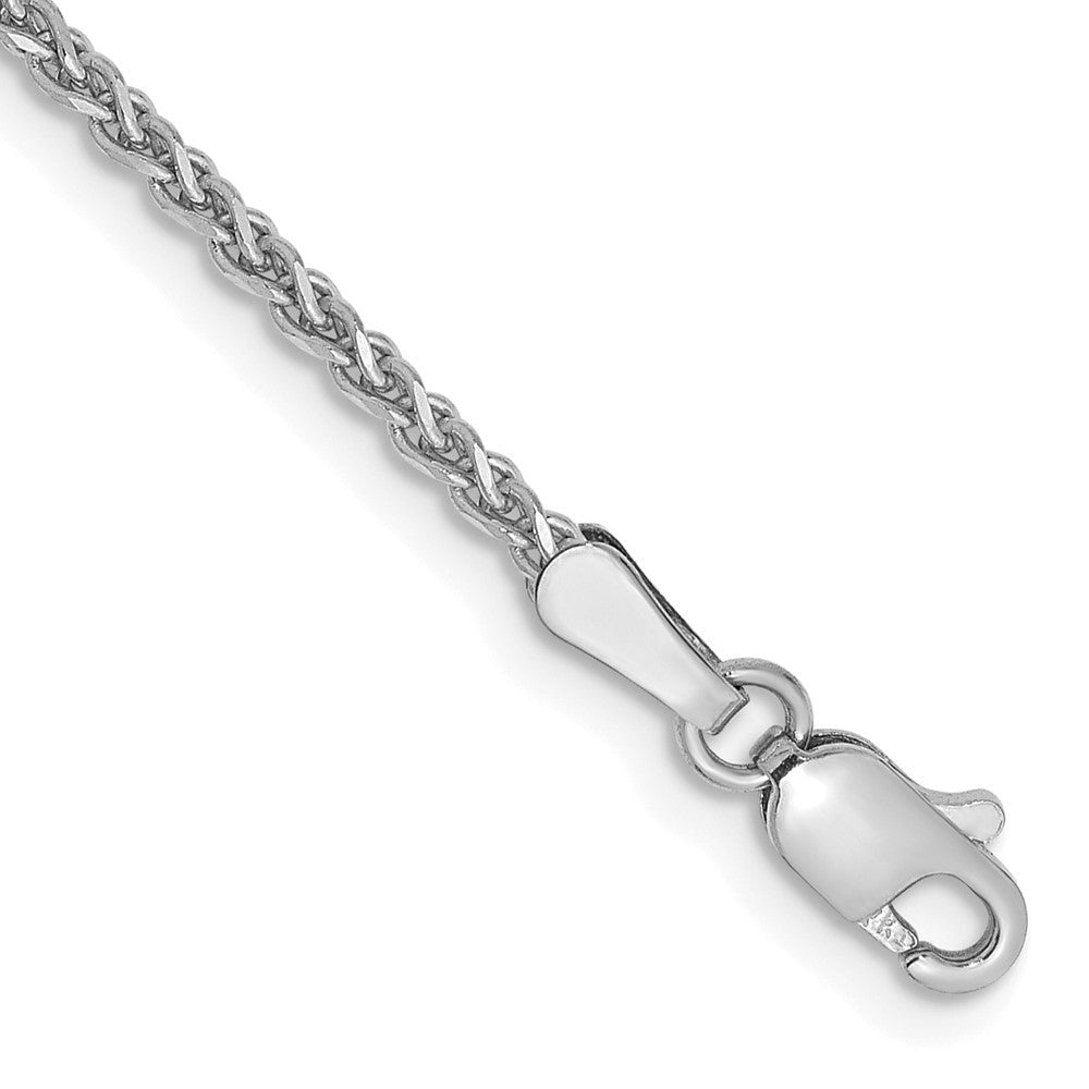 14K White Gold 6 inch 1.7mm Diamond-cut Spiga Chain Bracelet