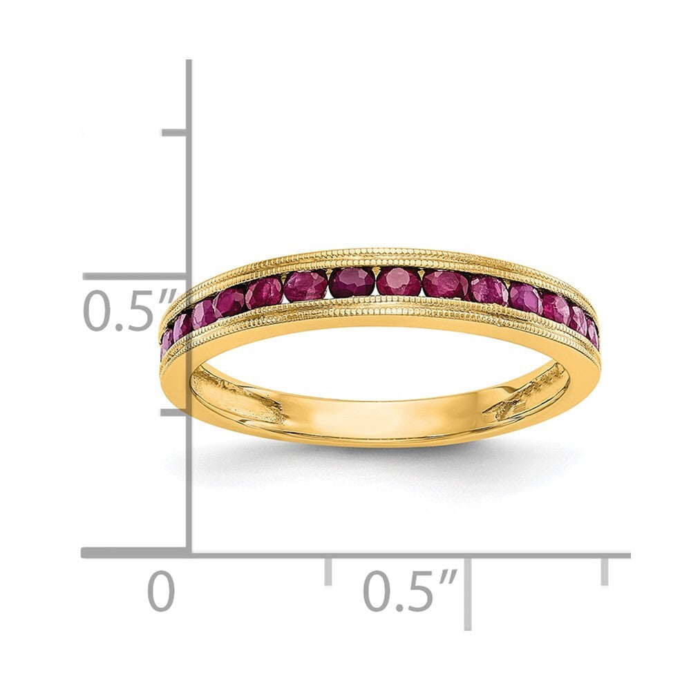 14K Yellow Gold Yellow Gold Ruby Complete Channel Band Size 7
