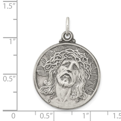 Sterling Silver Antiqued Ecce Homo Medal Pendant Holiday Gift for Women