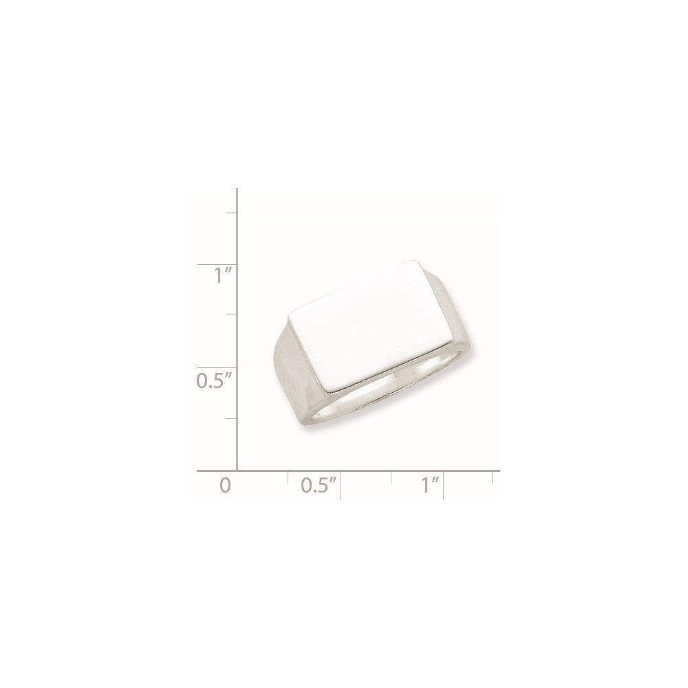 Sterling Silver 12x17mm Closed Back Signet Ring Size 9