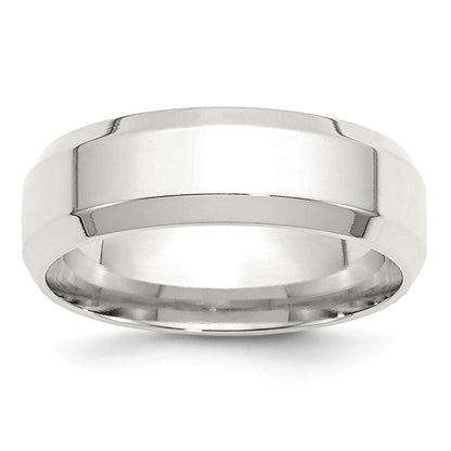 Sterling Silver 7mm Beveled Edge Size 10.5 Band Ring