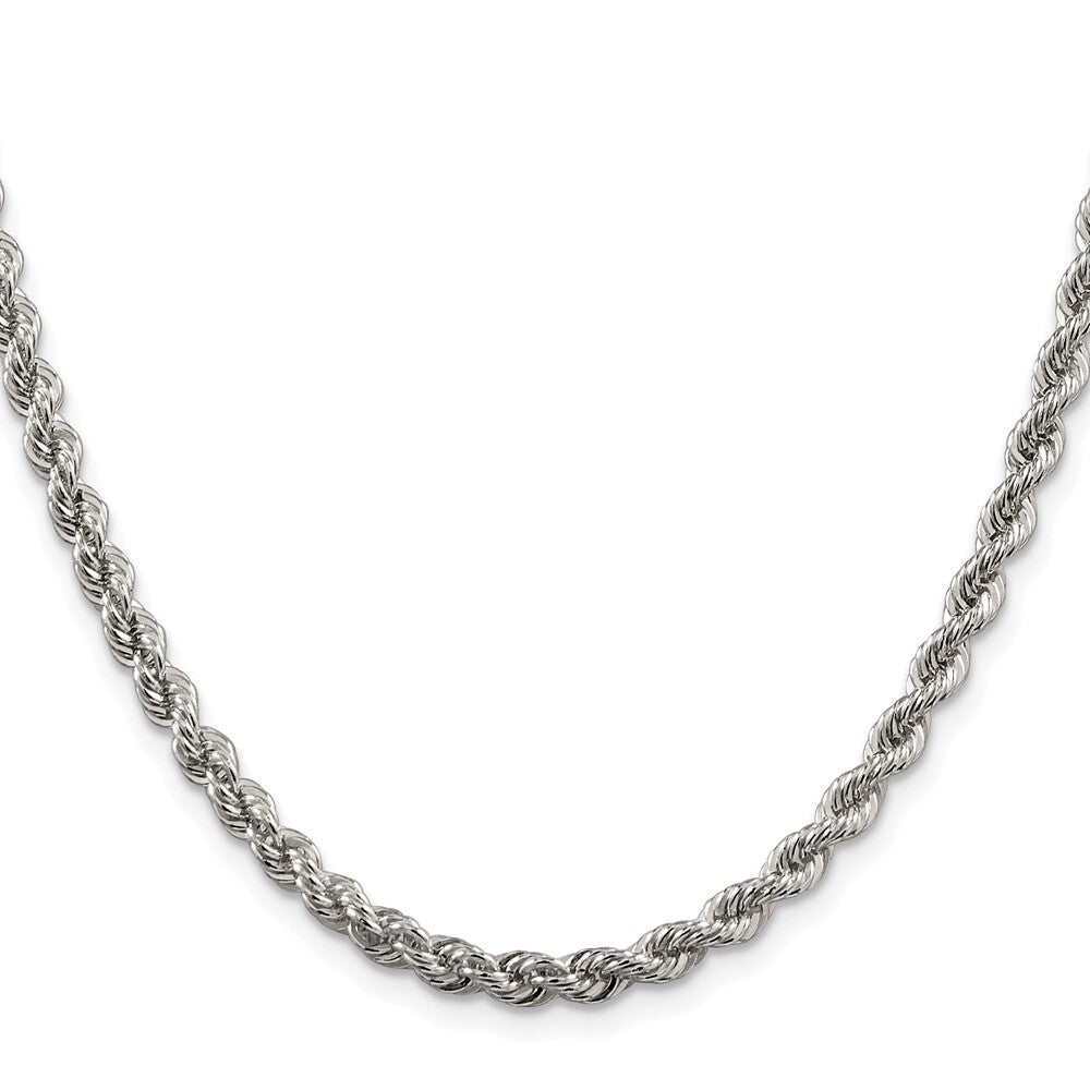 Sterling Silver Rhodium-plated 4.3mm Solid Rope Chain