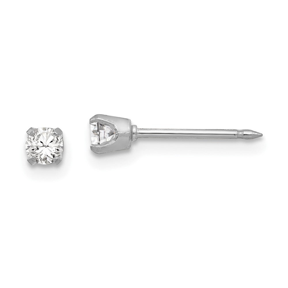 18k White Gold 3mm CZ Earrings