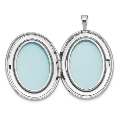 SS RH-pl Brushed And Polished Miraculous Medal 20mm Oval Locket