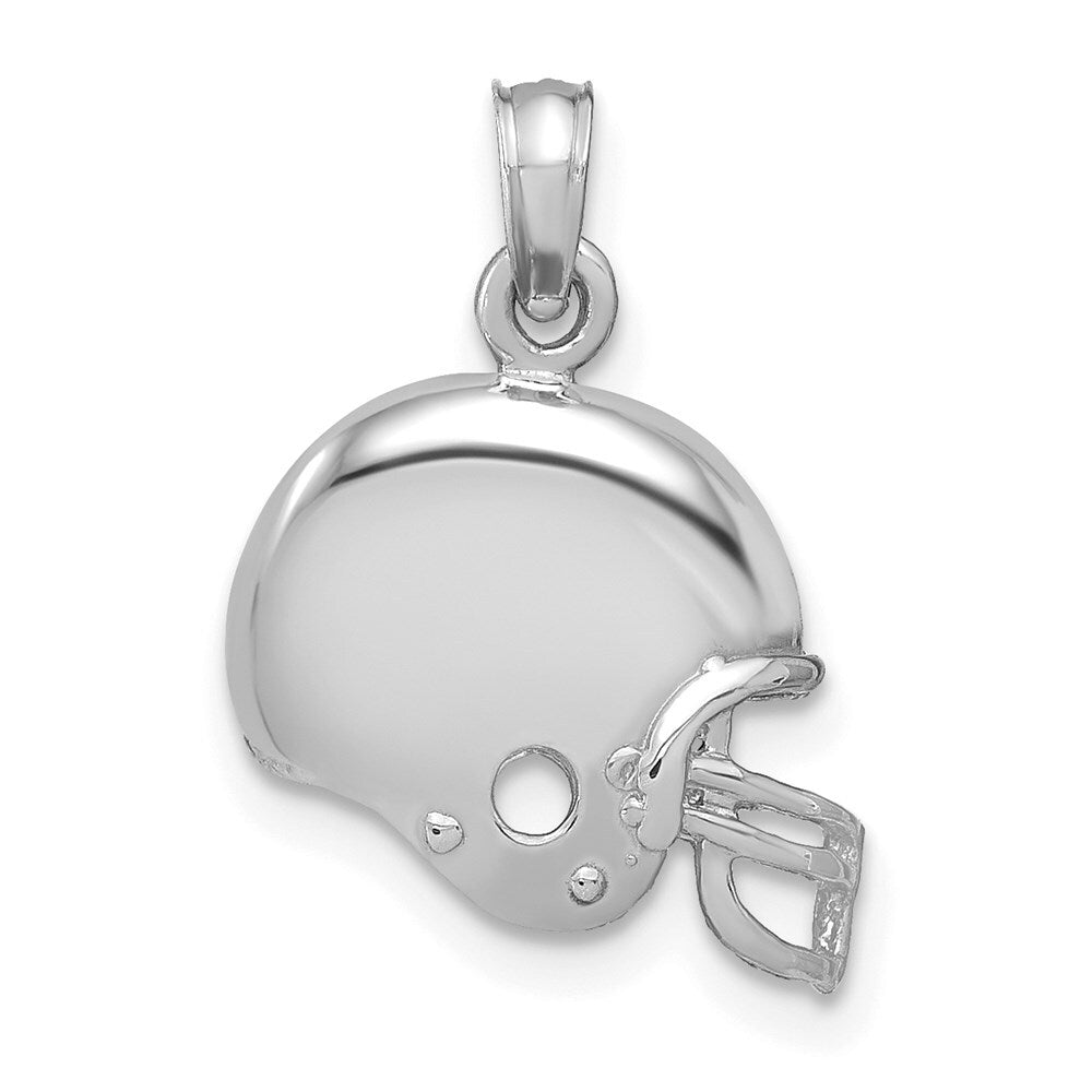 14k White Gold Football Helmet Pendant for Women
