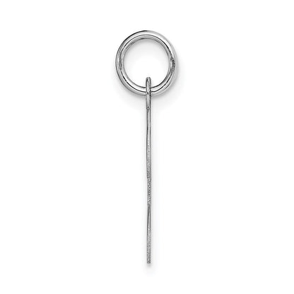 14k White Gold Medium Script Letter T Initial Charm Pendant